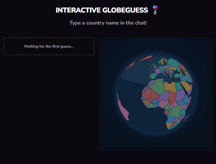Interactive GlobeGuess gameplay